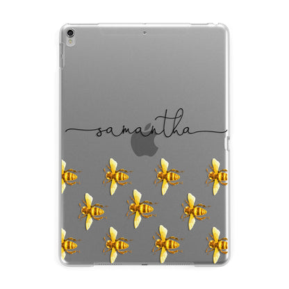 Golden Bees Personalised Name Apple iPad Silver Case