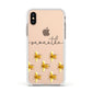 Golden Bees Personalised Name Apple iPhone Xs Impact Case White Edge on Gold Phone
