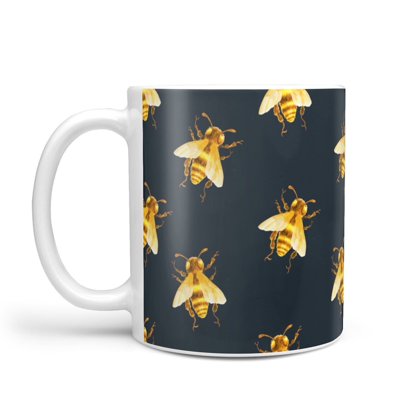 Golden Bees with Navy Background 10oz Mug Alternative Image 1