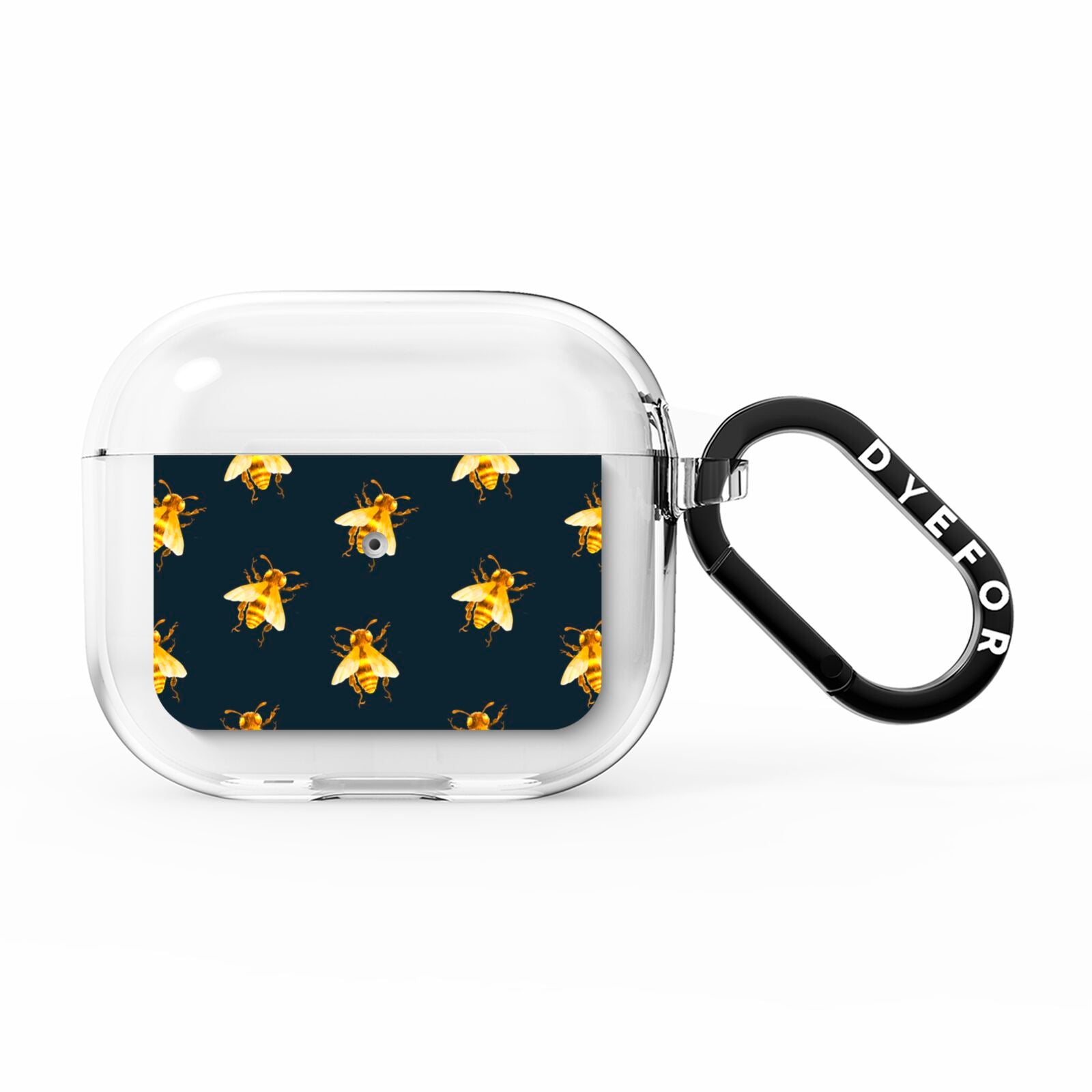 Golden Bees with Navy Background AirPods Clear Case 3rd Gen