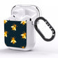 Golden Bees with Navy Background AirPods Clear Case Side Image