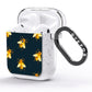 Golden Bees with Navy Background AirPods Glitter Case Side Image