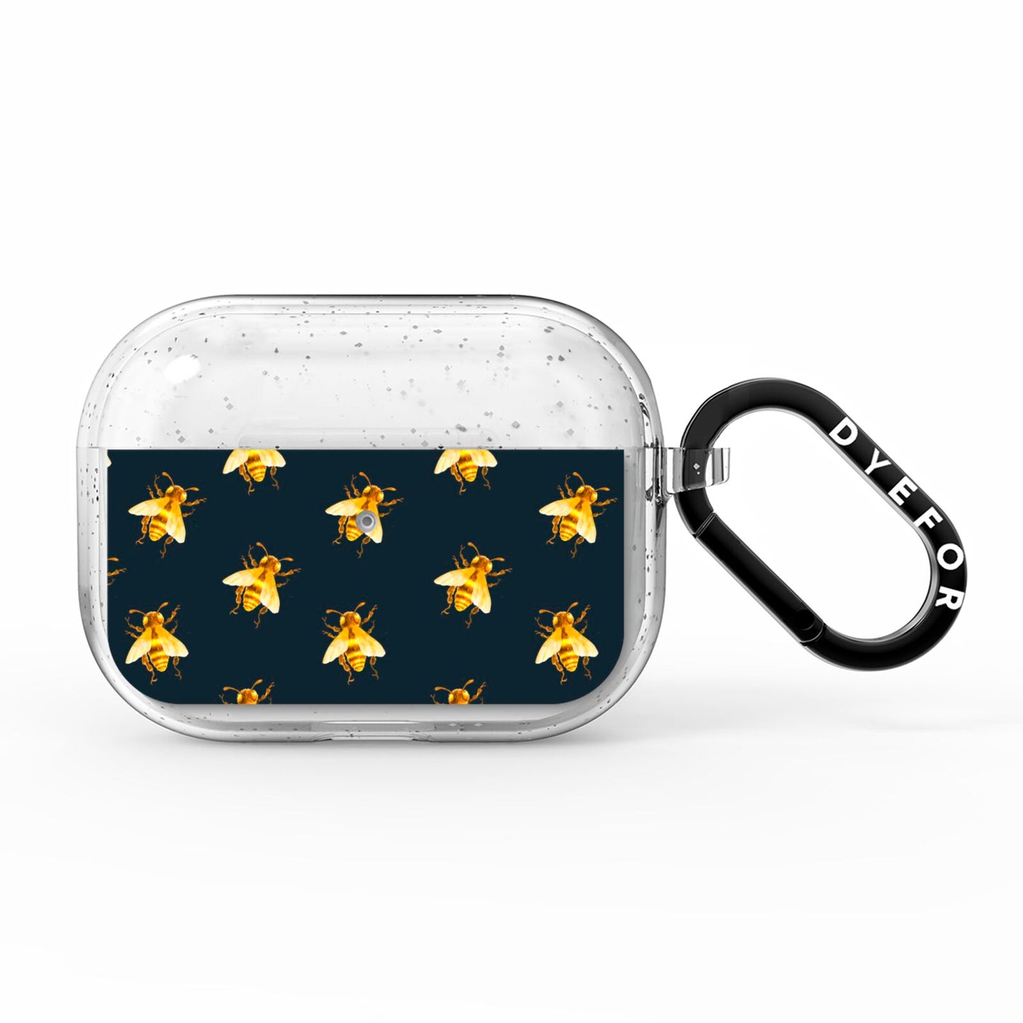 Golden Bees with Navy Background AirPods Pro Glitter Case