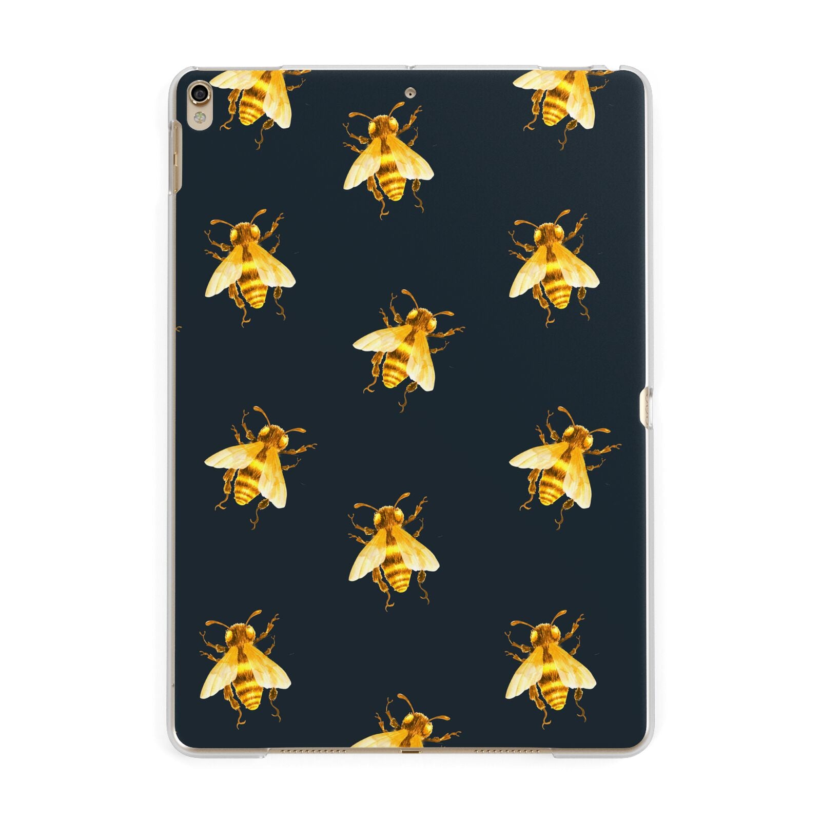Golden Bees with Navy Background Apple iPad Gold Case