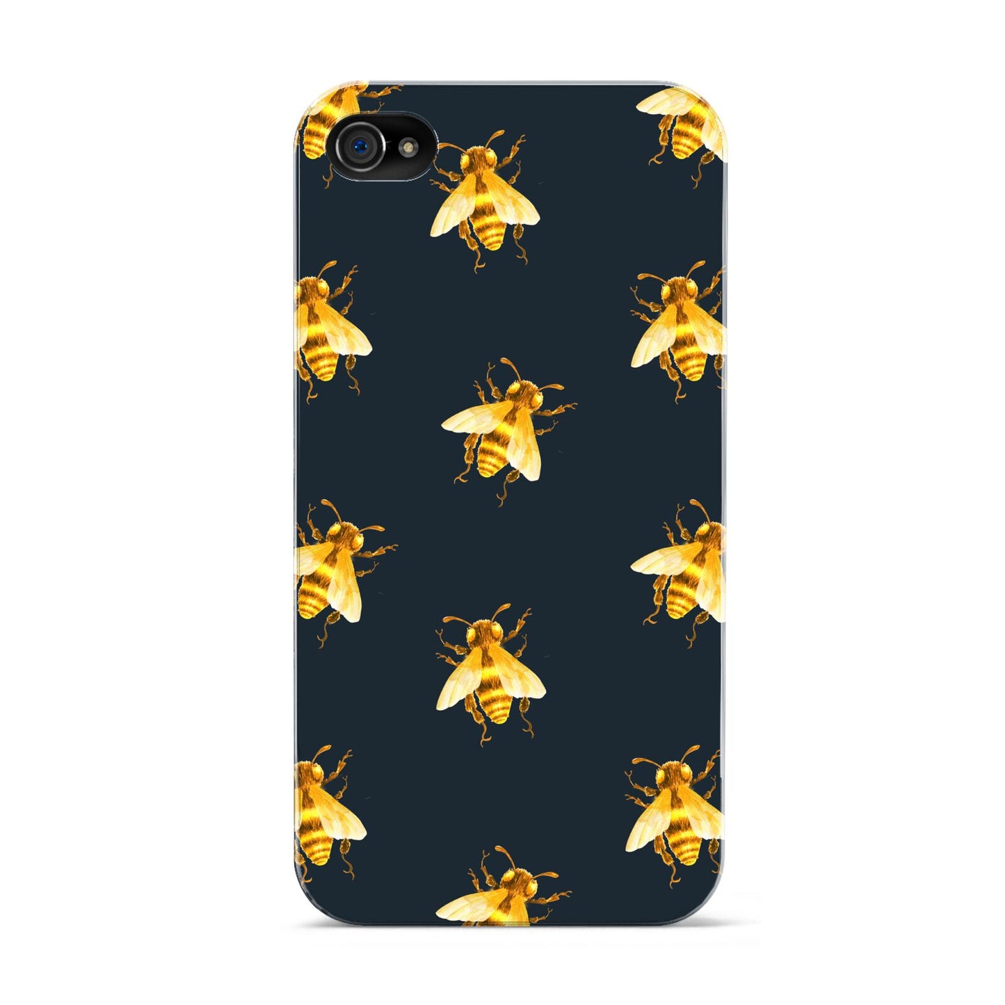 Golden Bees with Navy Background Apple iPhone 4s Case