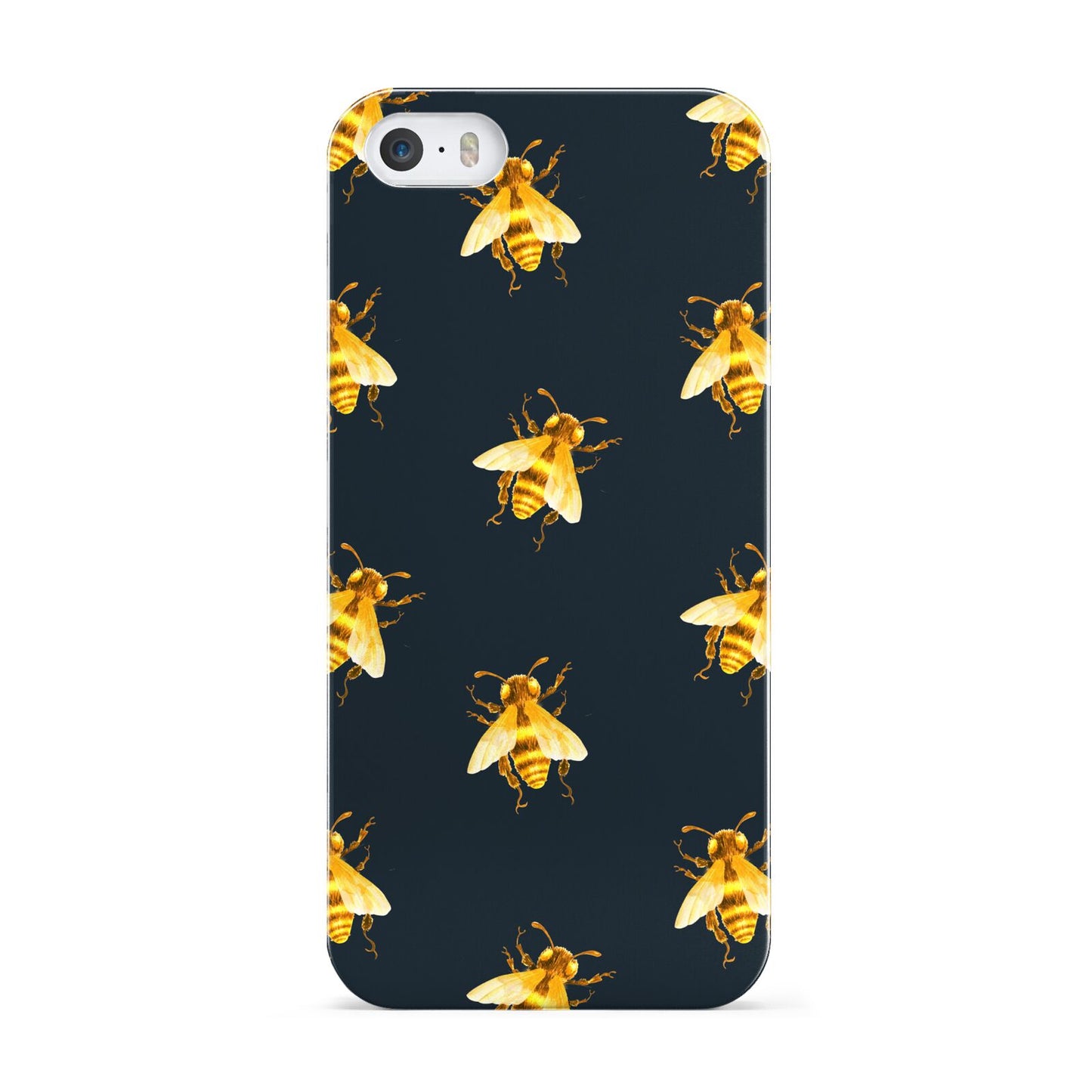 Golden Bees with Navy Background Apple iPhone 5 Case