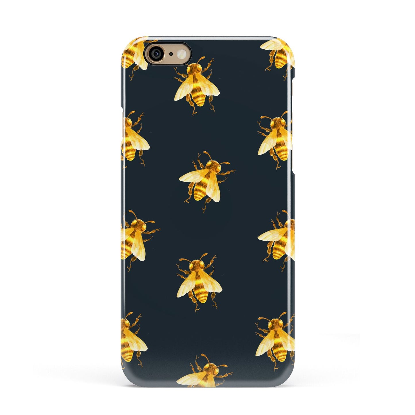 Golden Bees with Navy Background Apple iPhone 6 3D Snap Case