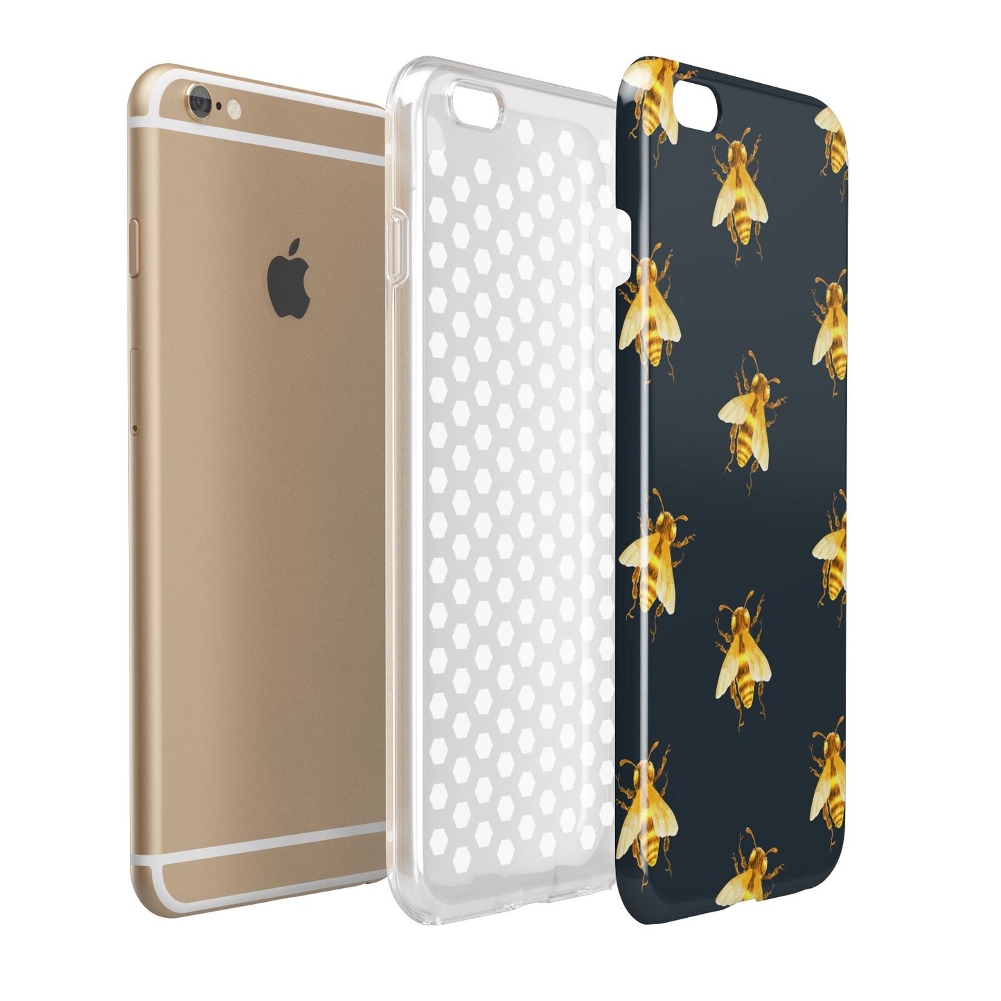Golden Bees with Navy Background Apple iPhone 6 Plus 3D Tough Case Expand Detail Image