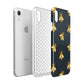 Golden Bees with Navy Background Apple iPhone XR White 3D Tough Case Expanded view