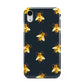 Golden Bees with Navy Background Apple iPhone XR White 3D Tough Case