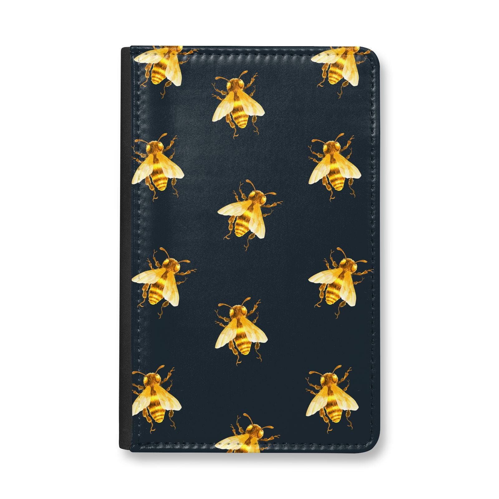 Golden Bees with Navy Background Passport Holder Dyefor