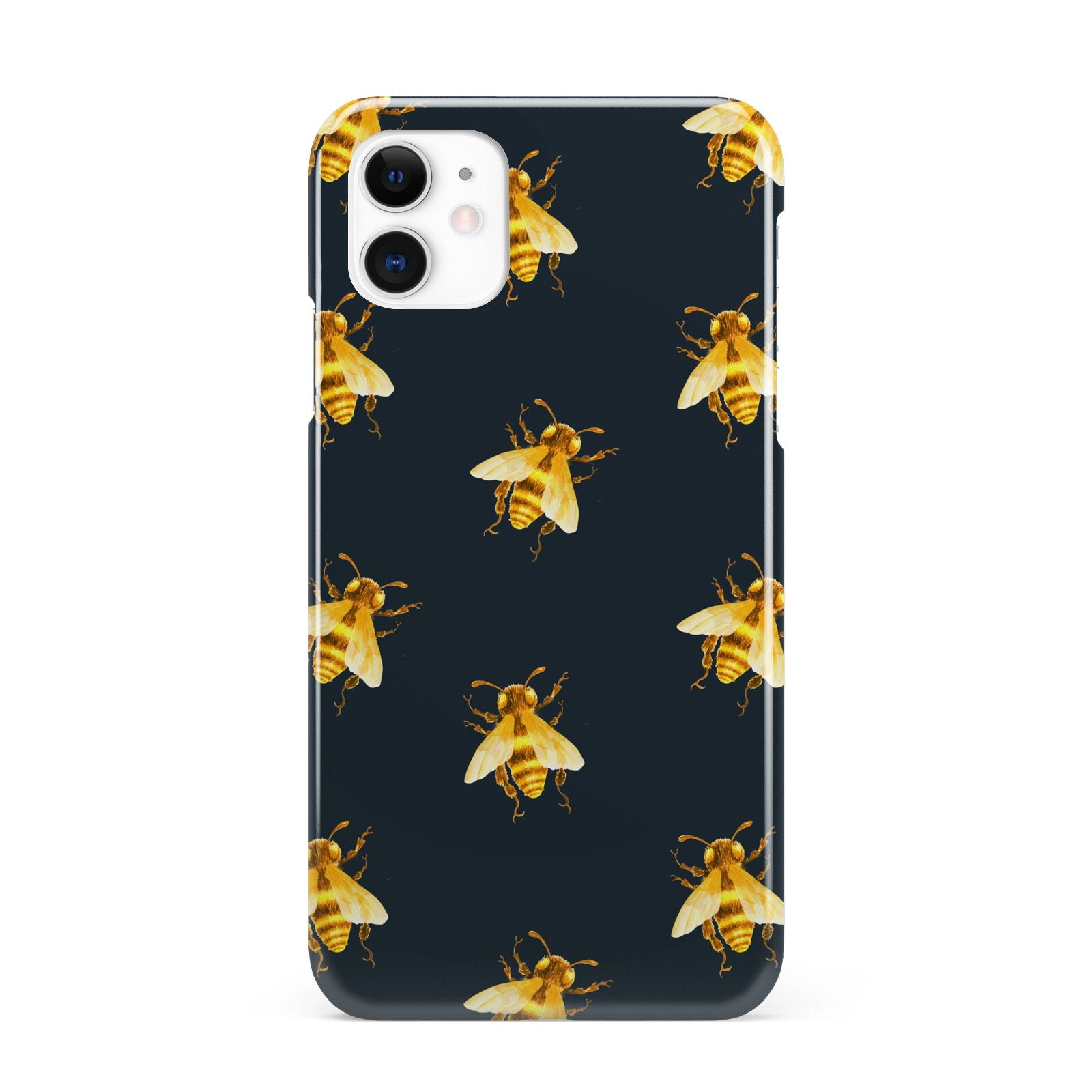 Golden Bees with Navy Background iPhone 11 3D Snap Case