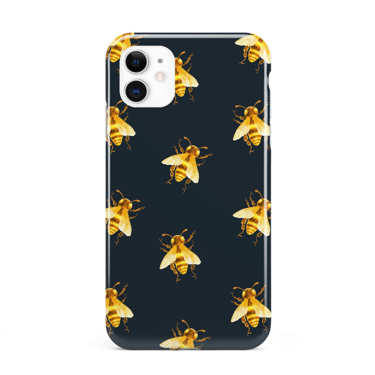 Golden Bees with Navy Background iPhone 11 3D Tough Case