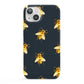Golden Bees with Navy Background iPhone 13 Full Wrap 3D Snap Case