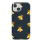 Golden Bees with Navy Background iPhone 13 Mini Full Wrap 3D Snap Case