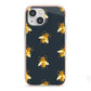 Golden Bees with Navy Background iPhone 13 Mini TPU Impact Case with Pink Edges