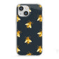 Golden Bees with Navy Background iPhone 13 Mini TPU Impact Case with White Edges