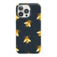 Golden Bees with Navy Background iPhone 13 Pro Full Wrap 3D Snap Case