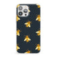 Golden Bees with Navy Background iPhone 13 Pro Max Clear Bumper Case