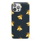 Golden Bees with Navy Background iPhone 13 Pro Max Full Wrap 3D Snap Case