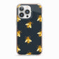 Golden Bees with Navy Background iPhone 13 Pro TPU Impact Case with Pink Edges