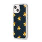 Golden Bees with Navy Background iPhone 14 Clear Tough Case Starlight Angled Image