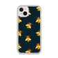 Golden Bees with Navy Background iPhone 14 Plus Clear Tough Case Starlight