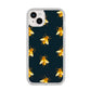 Golden Bees with Navy Background iPhone 14 Plus Glitter Tough Case Starlight