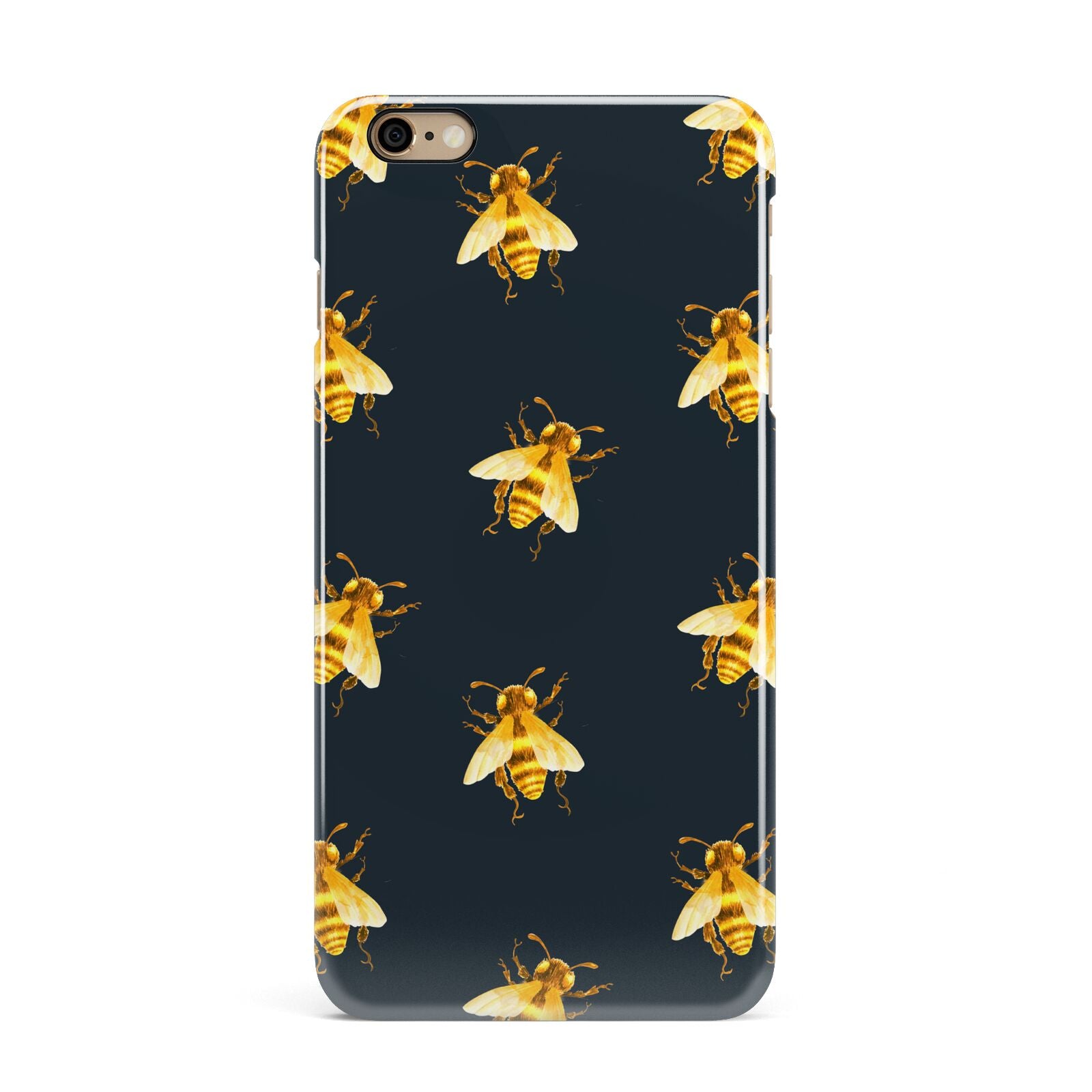 Golden Bees with Navy Background iPhone 6 Plus 3D Snap Case on Gold Phone