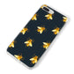 Golden Bees with Navy Background iPhone 8 Plus Bumper Case on Silver iPhone Alternative Image
