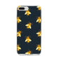 Golden Bees with Navy Background iPhone 8 Plus Bumper Case on Silver iPhone