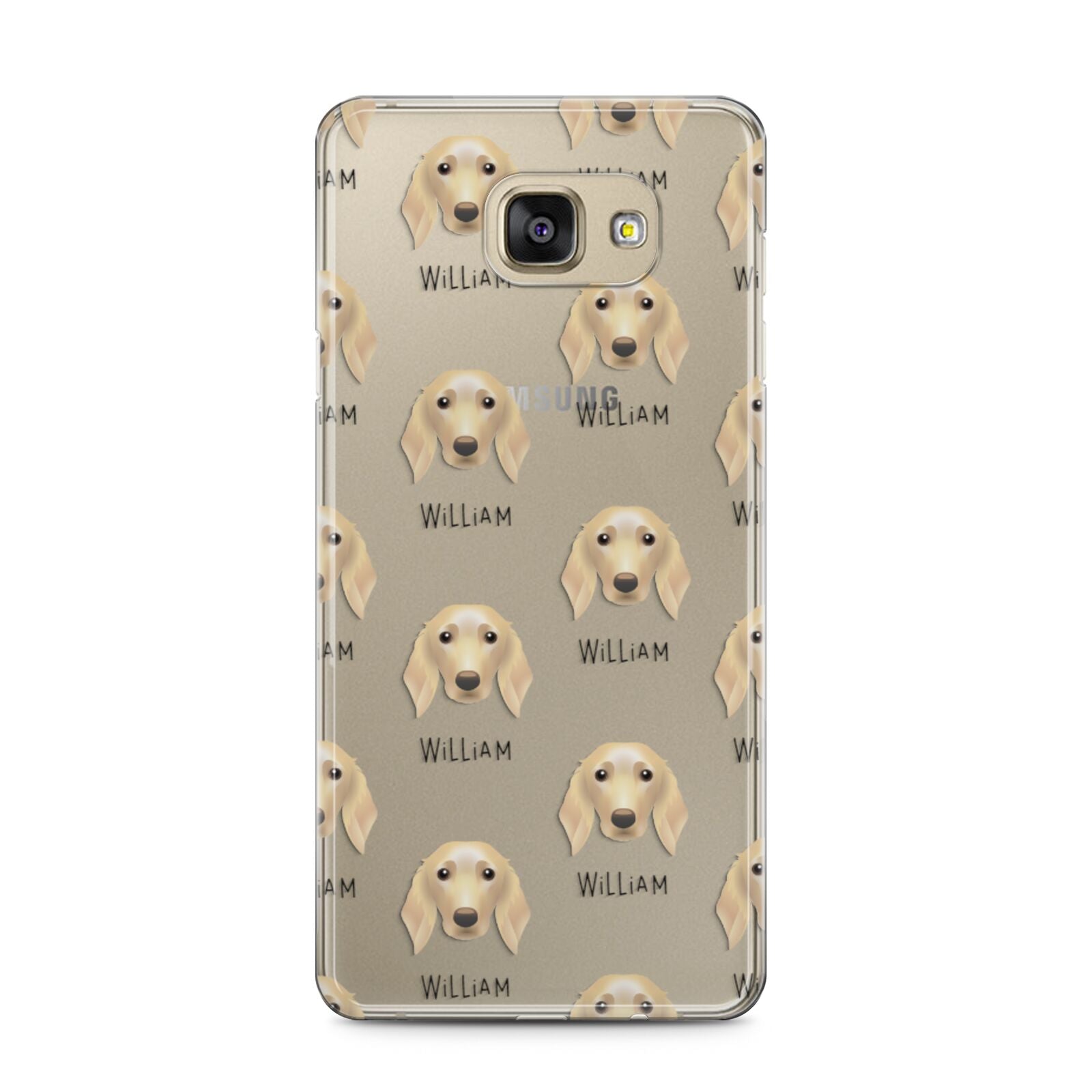 Golden Dox Icon with Name Samsung Galaxy A5 2016 Case on gold phone
