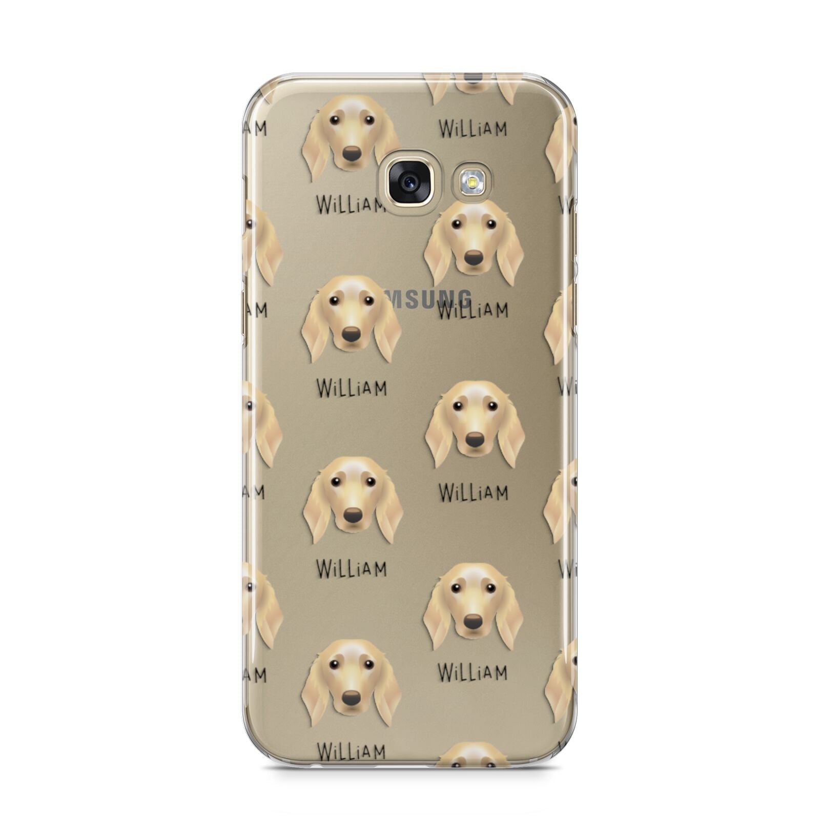 Golden Dox Icon with Name Samsung Galaxy A5 2017 Case on gold phone