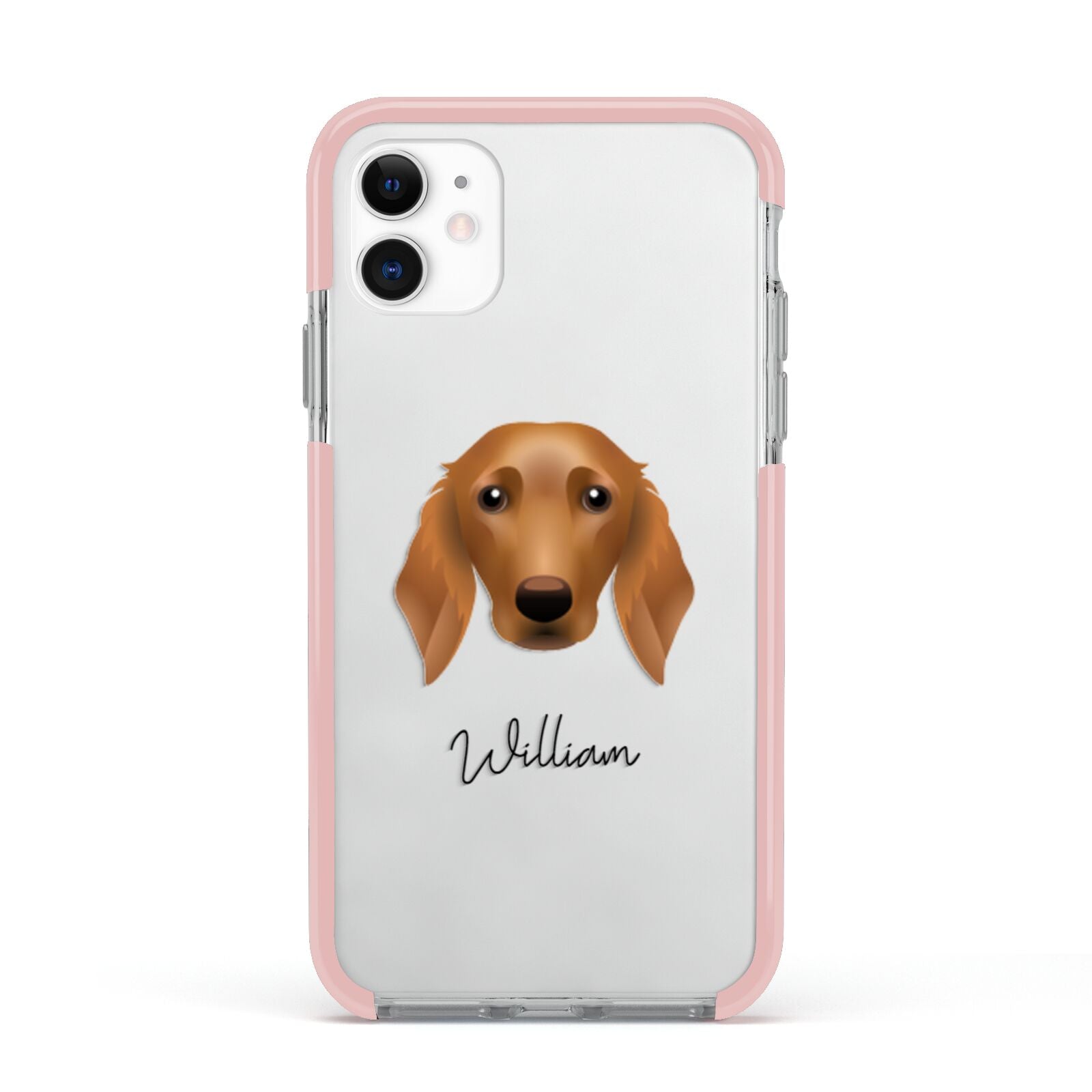 Golden Dox Personalised Apple iPhone 11 in White with Pink Impact Case