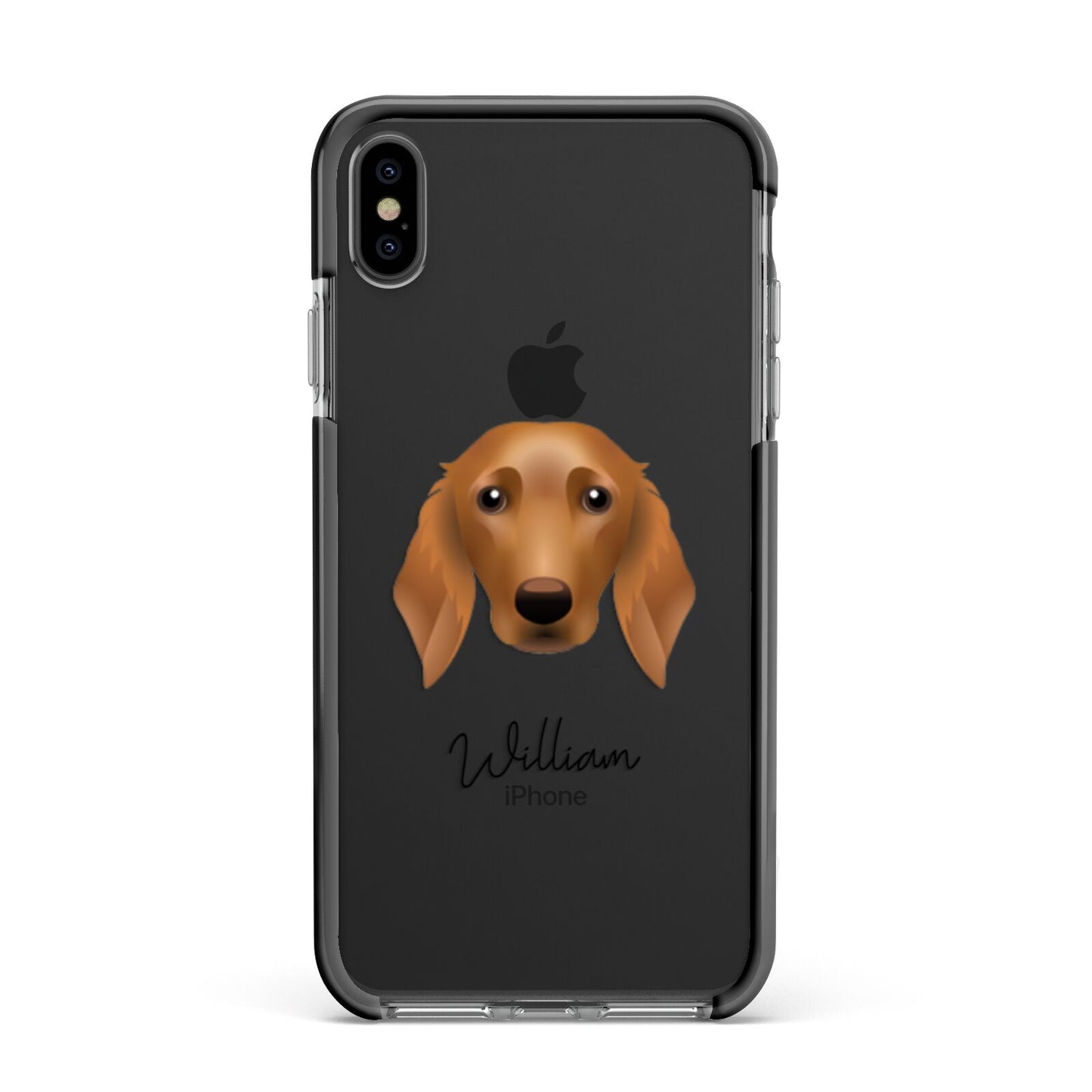Golden Dox Personalised Apple iPhone Xs Max Impact Case Black Edge on Black Phone