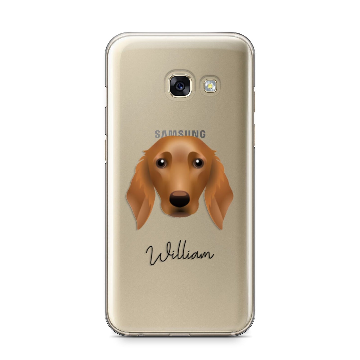 Golden Dox Personalised Samsung Galaxy A3 2017 Case on gold phone