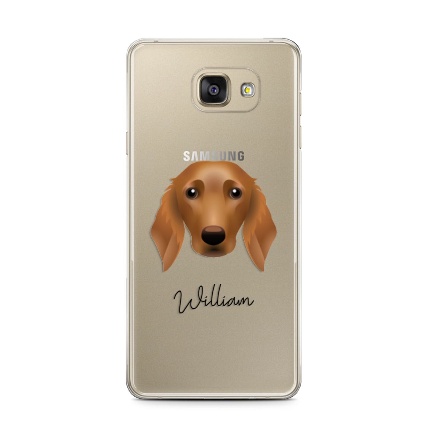 Golden Dox Personalised Samsung Galaxy A7 2016 Case on gold phone