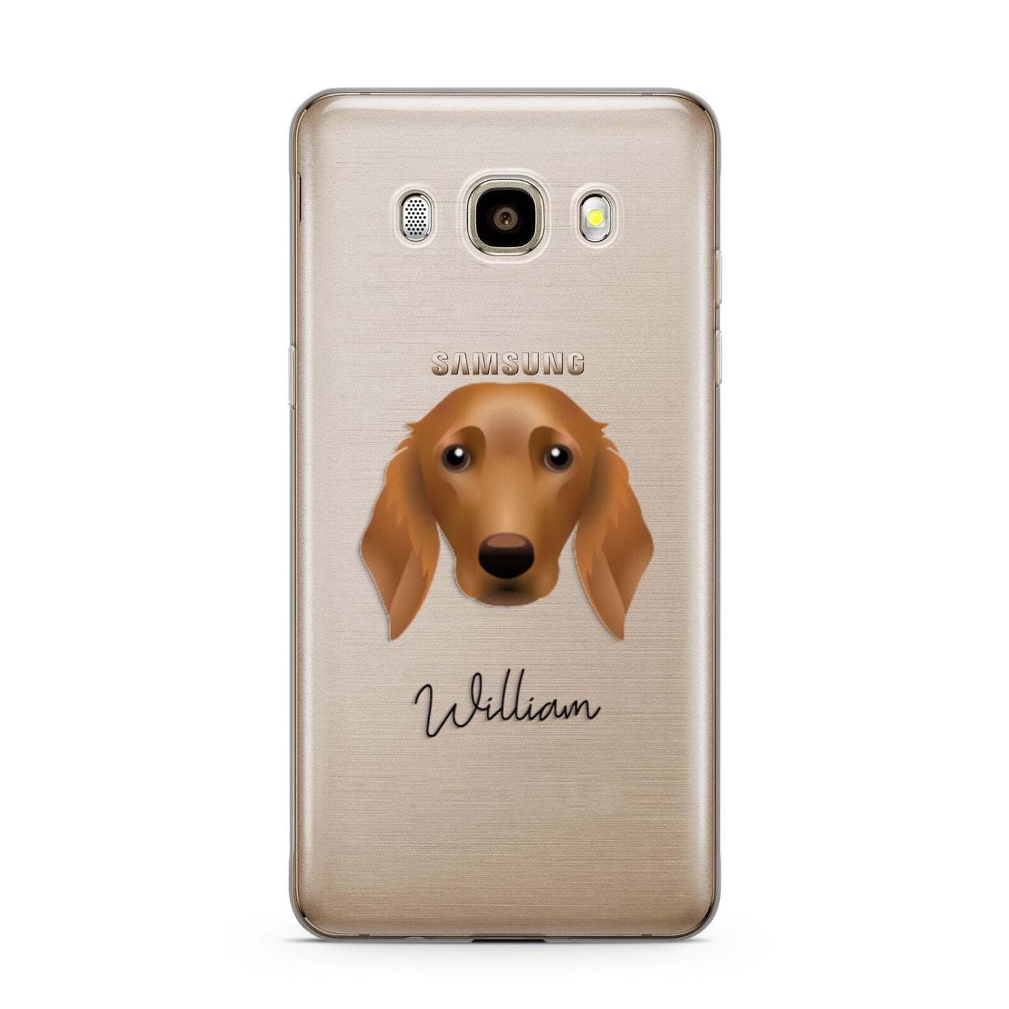 Golden Dox Personalised Samsung Galaxy J7 2016 Case on gold phone
