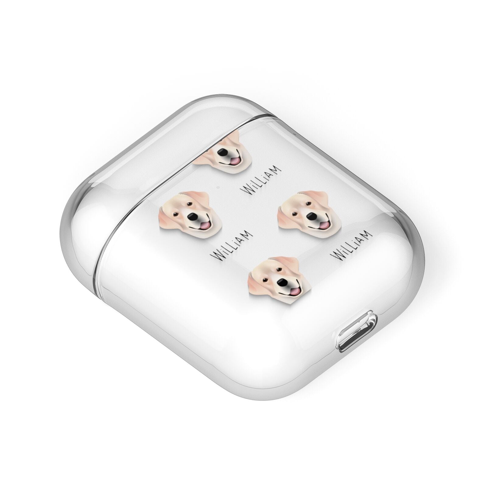 Golden Labrador Icon with Name AirPods Case Laid Flat