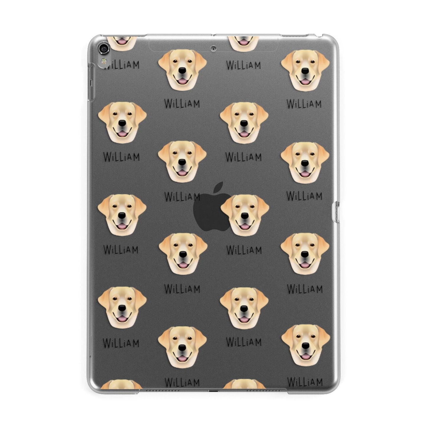 Golden Labrador Icon with Name Apple iPad Grey Case
