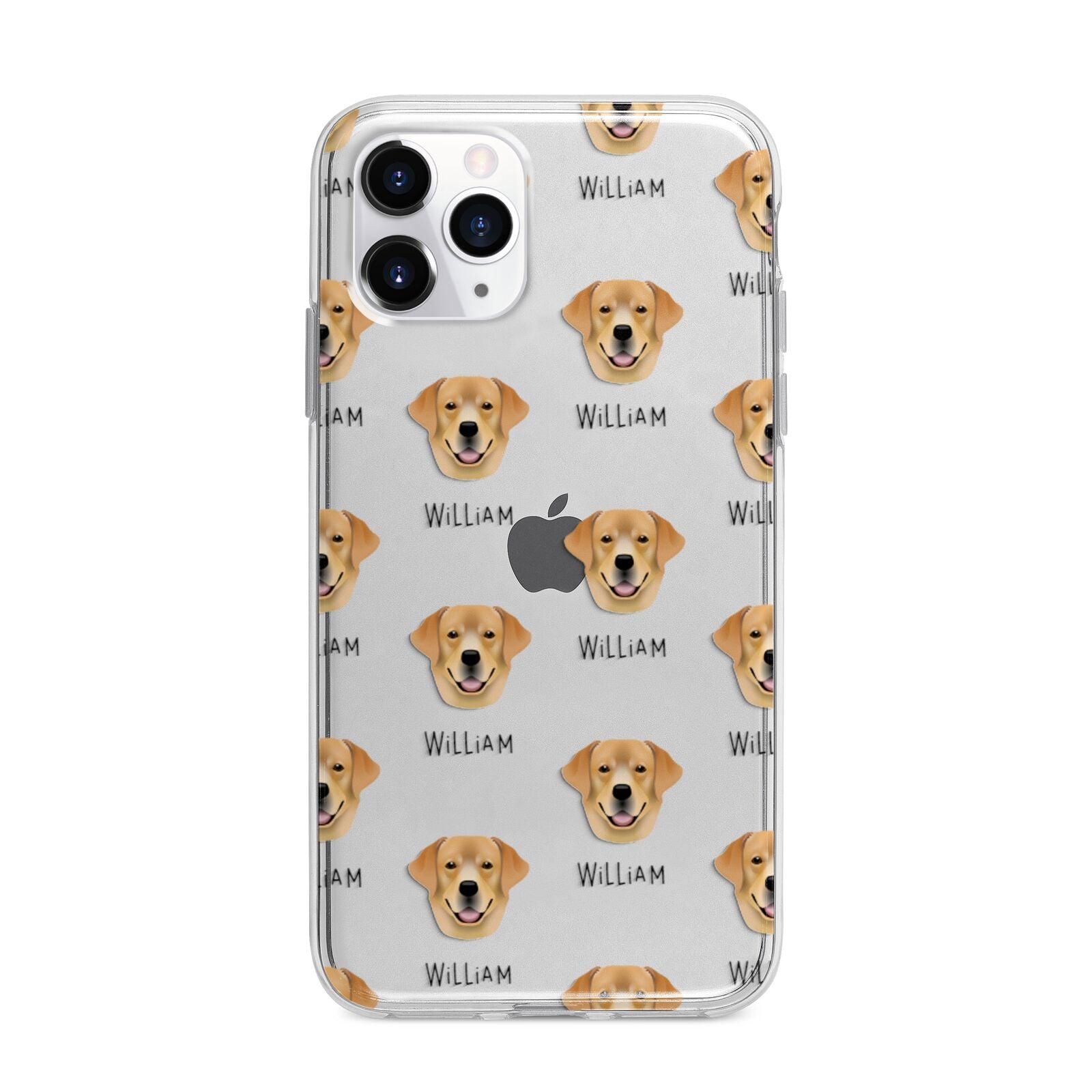 Golden Labrador Icon with Name Apple iPhone 11 Pro Max in Silver with Bumper Case