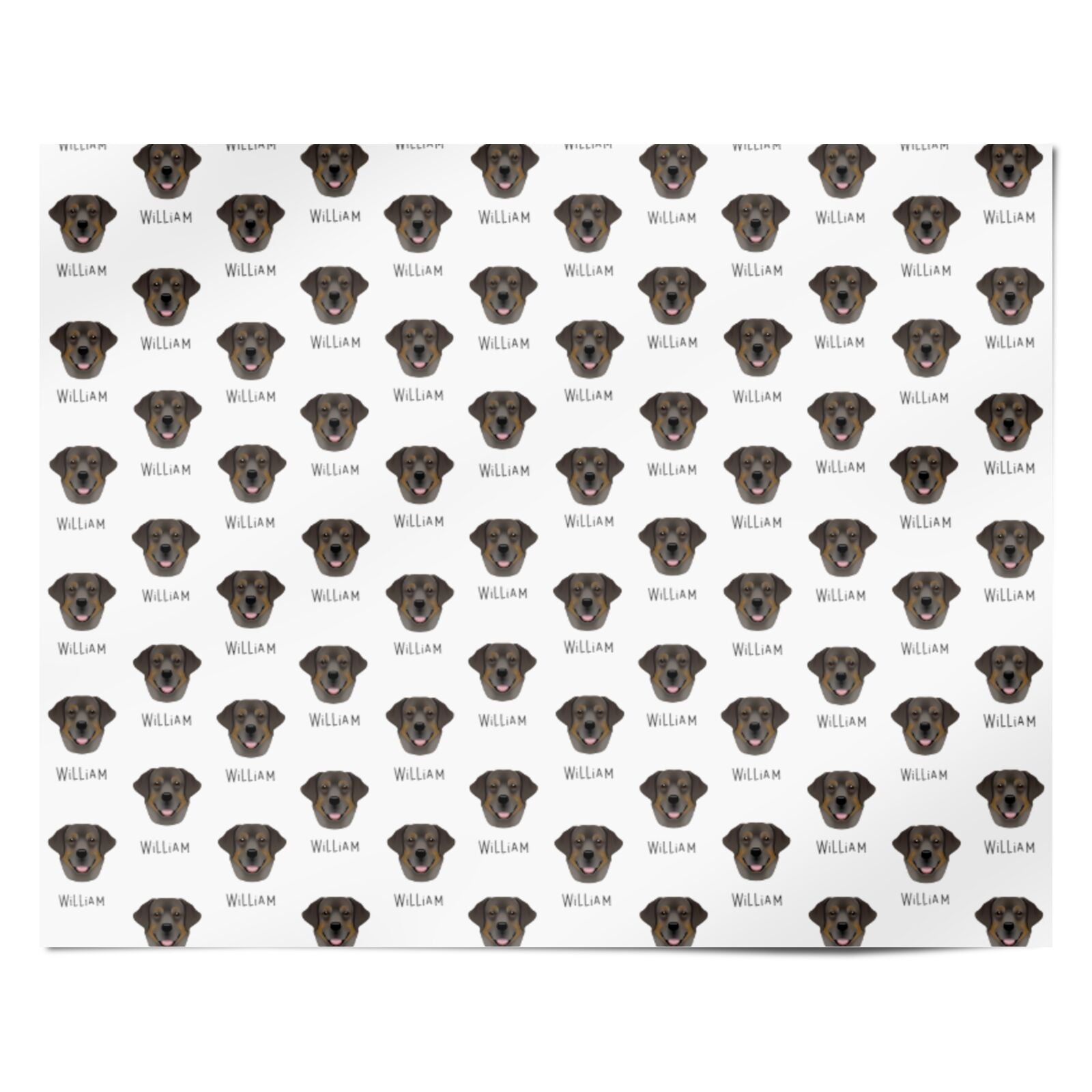 Golden Labrador Icon with Name Personalised Wrapping Paper Alternative