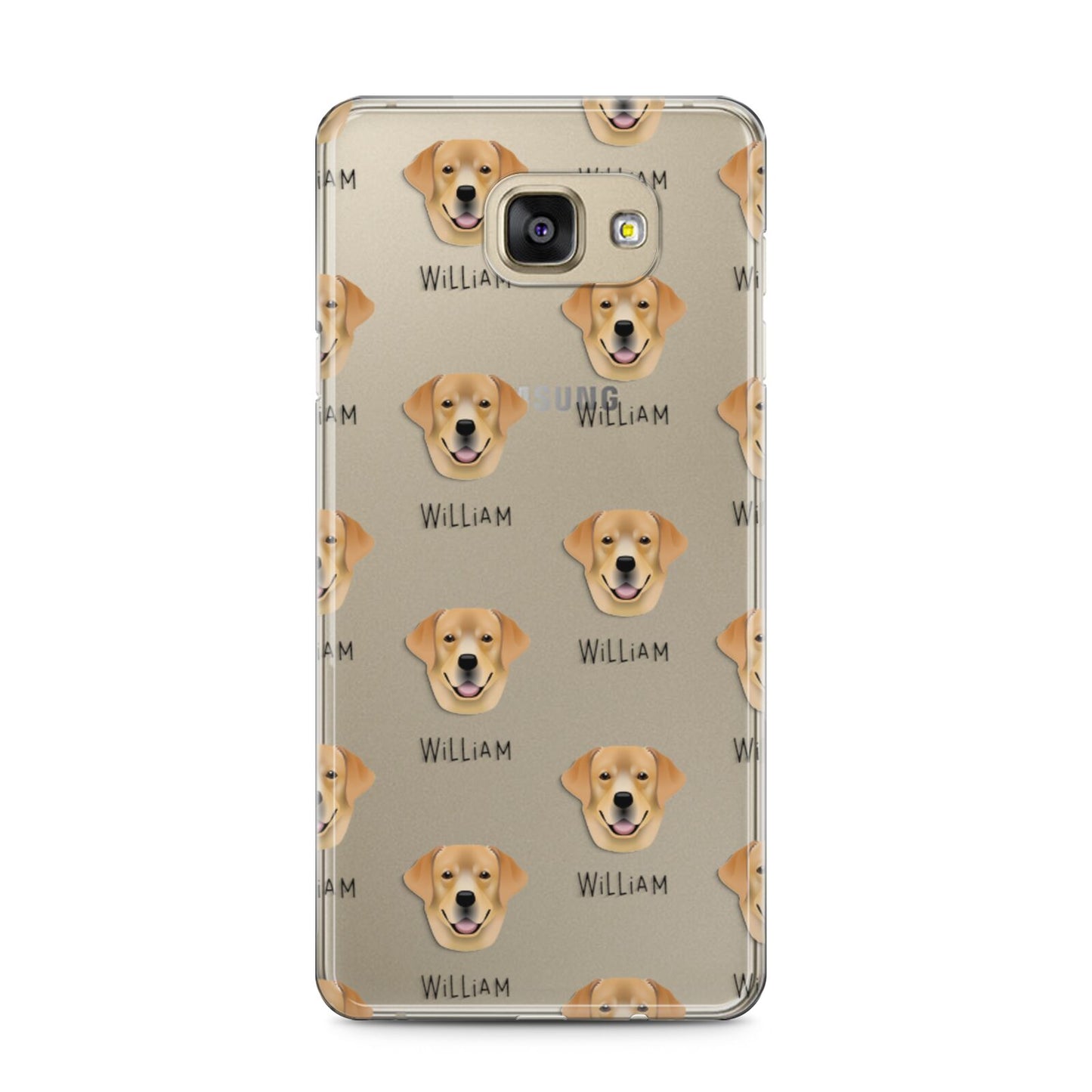 Golden Labrador Icon with Name Samsung Galaxy A5 2016 Case on gold phone