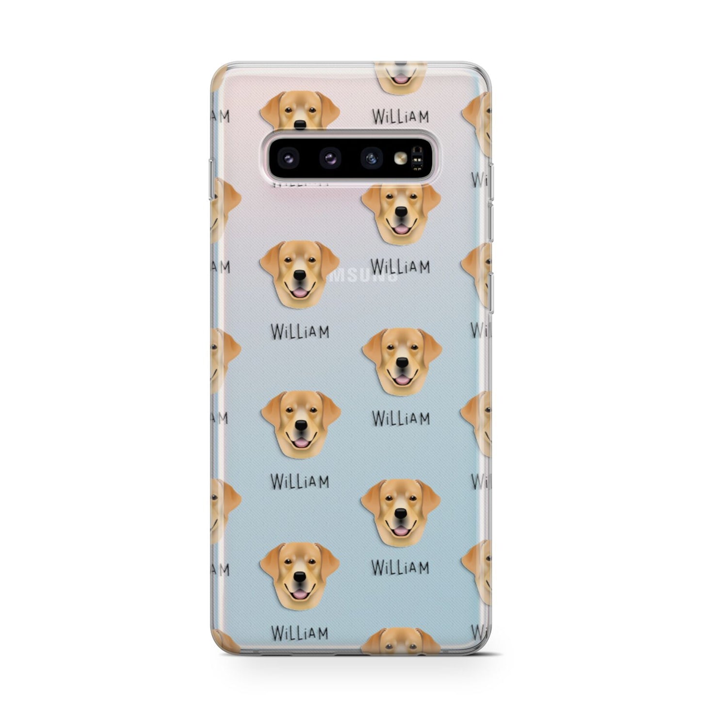 Golden Labrador Icon with Name Samsung Galaxy S10 Case
