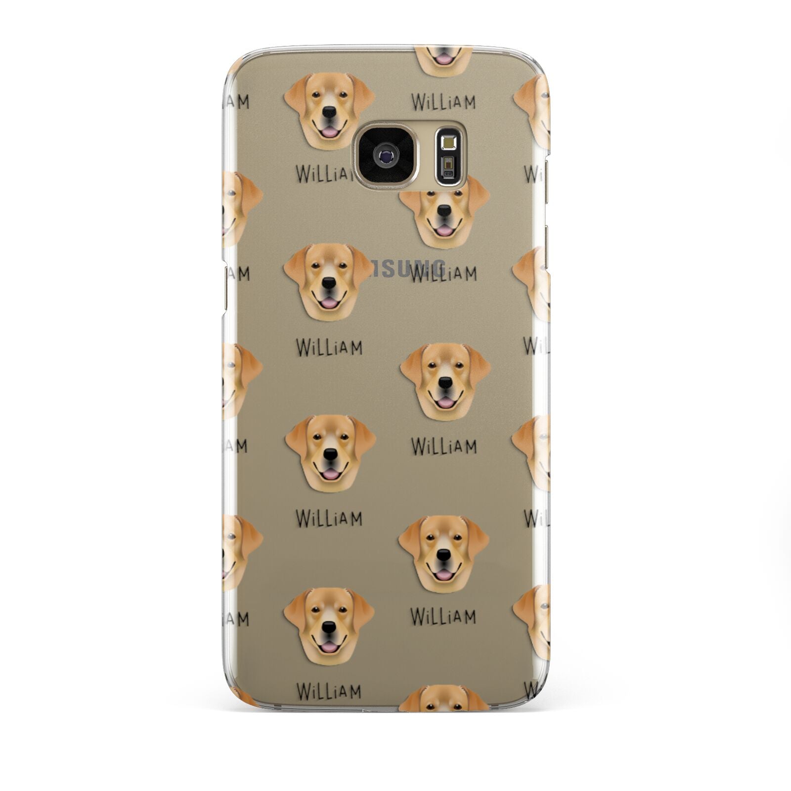 Golden Labrador Icon with Name Samsung Galaxy S7 Edge Case