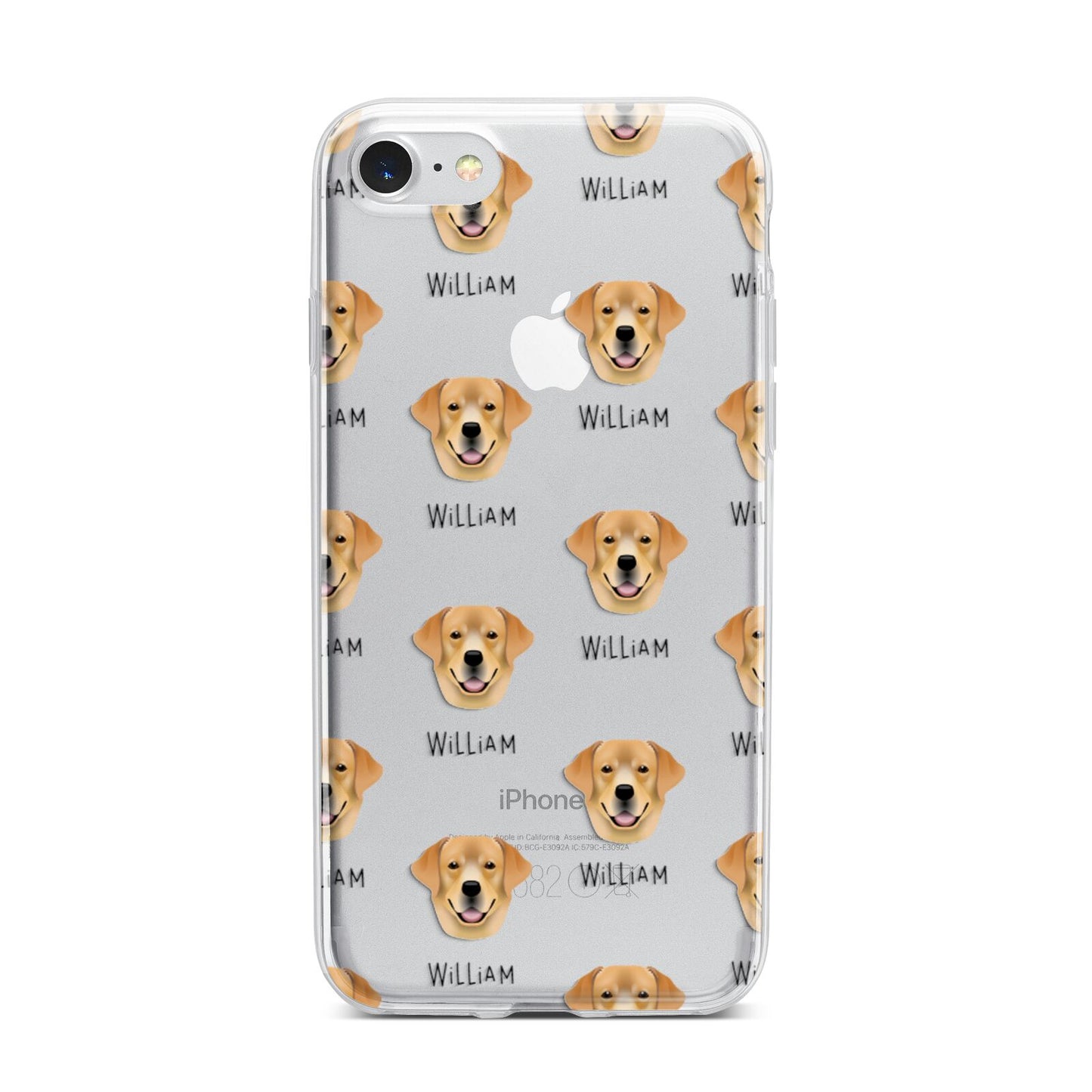 Golden Labrador Icon with Name iPhone 7 Bumper Case on Silver iPhone