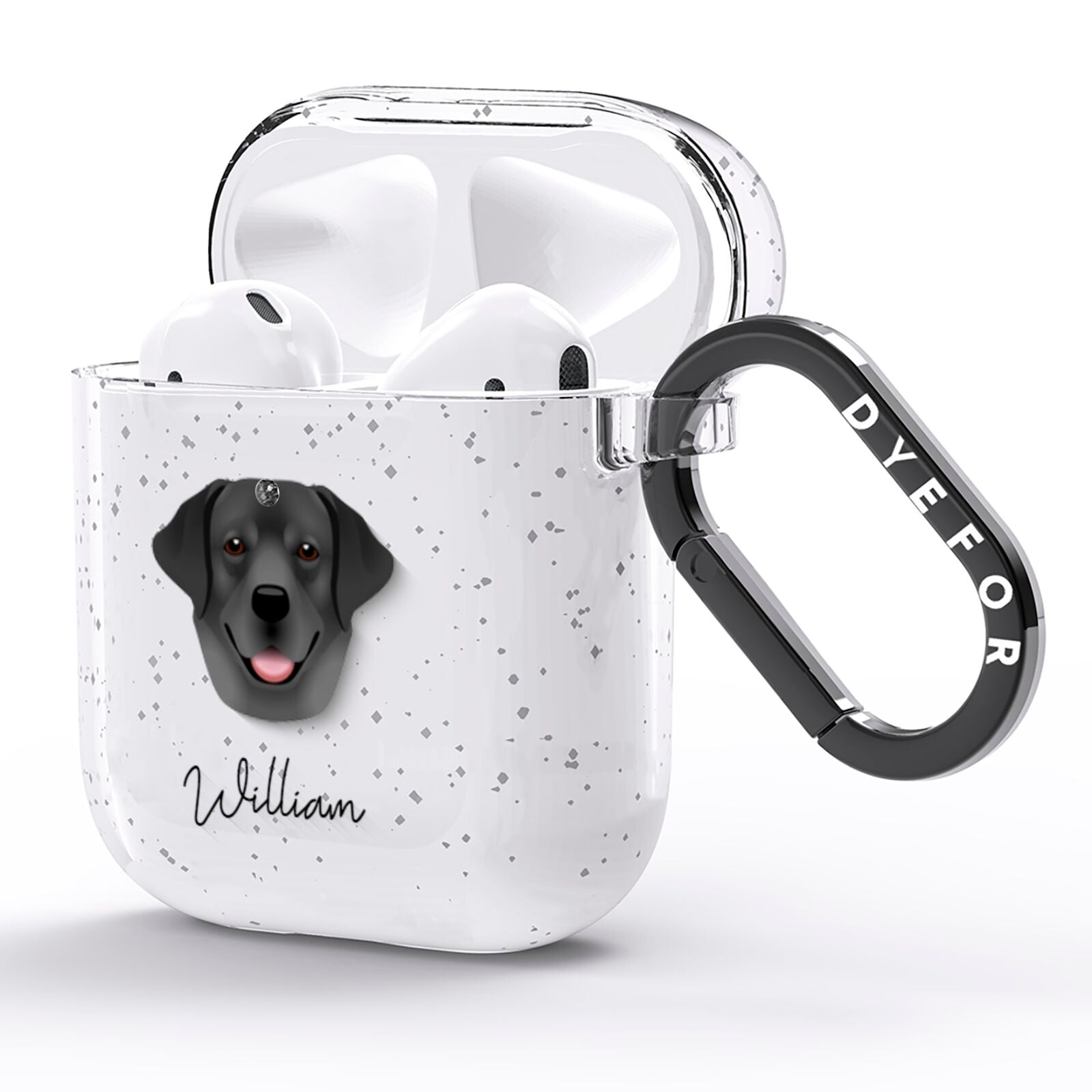 Golden Labrador Personalised AirPods Glitter Case Side Image