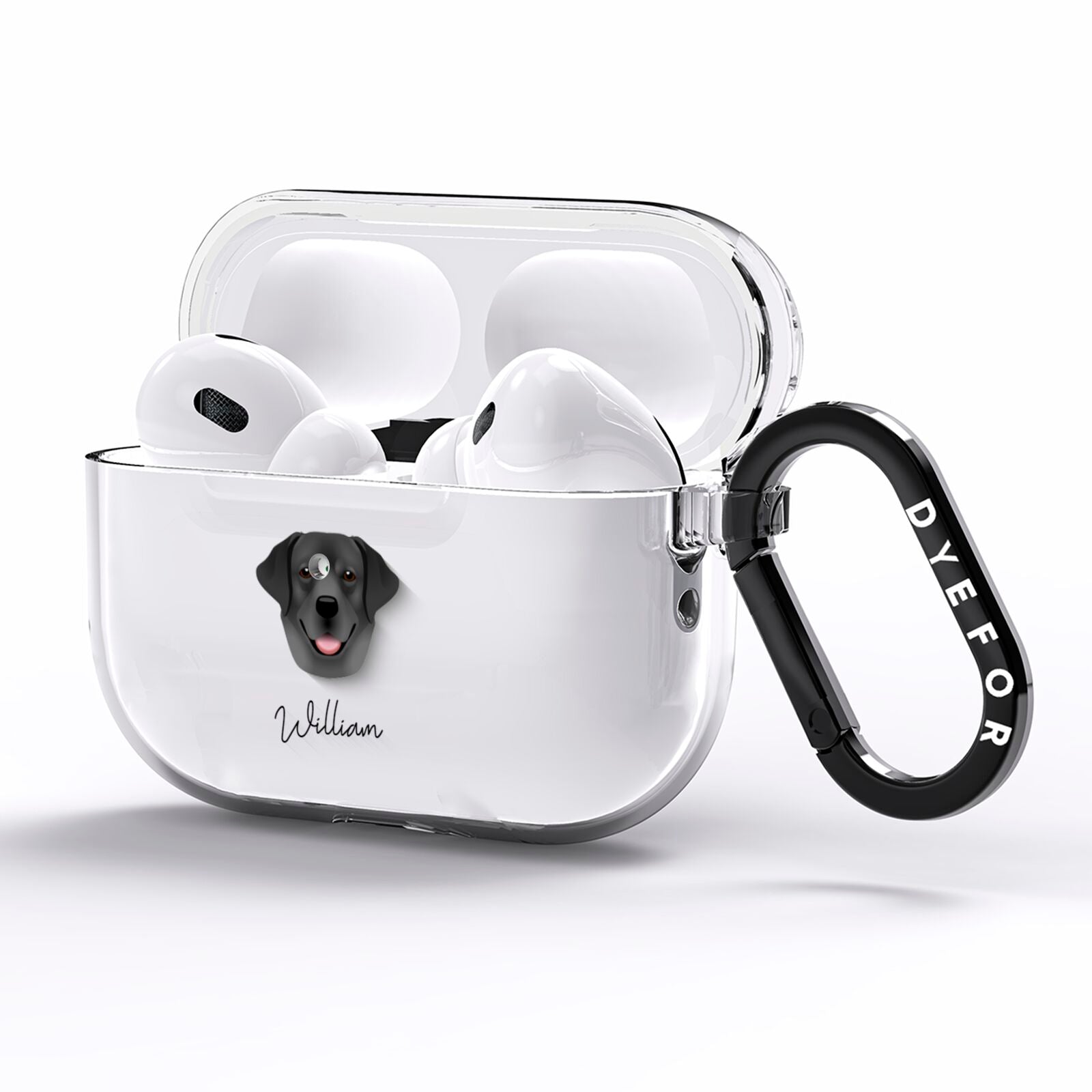 Golden Labrador Personalised AirPods Pro Clear Case Side Image