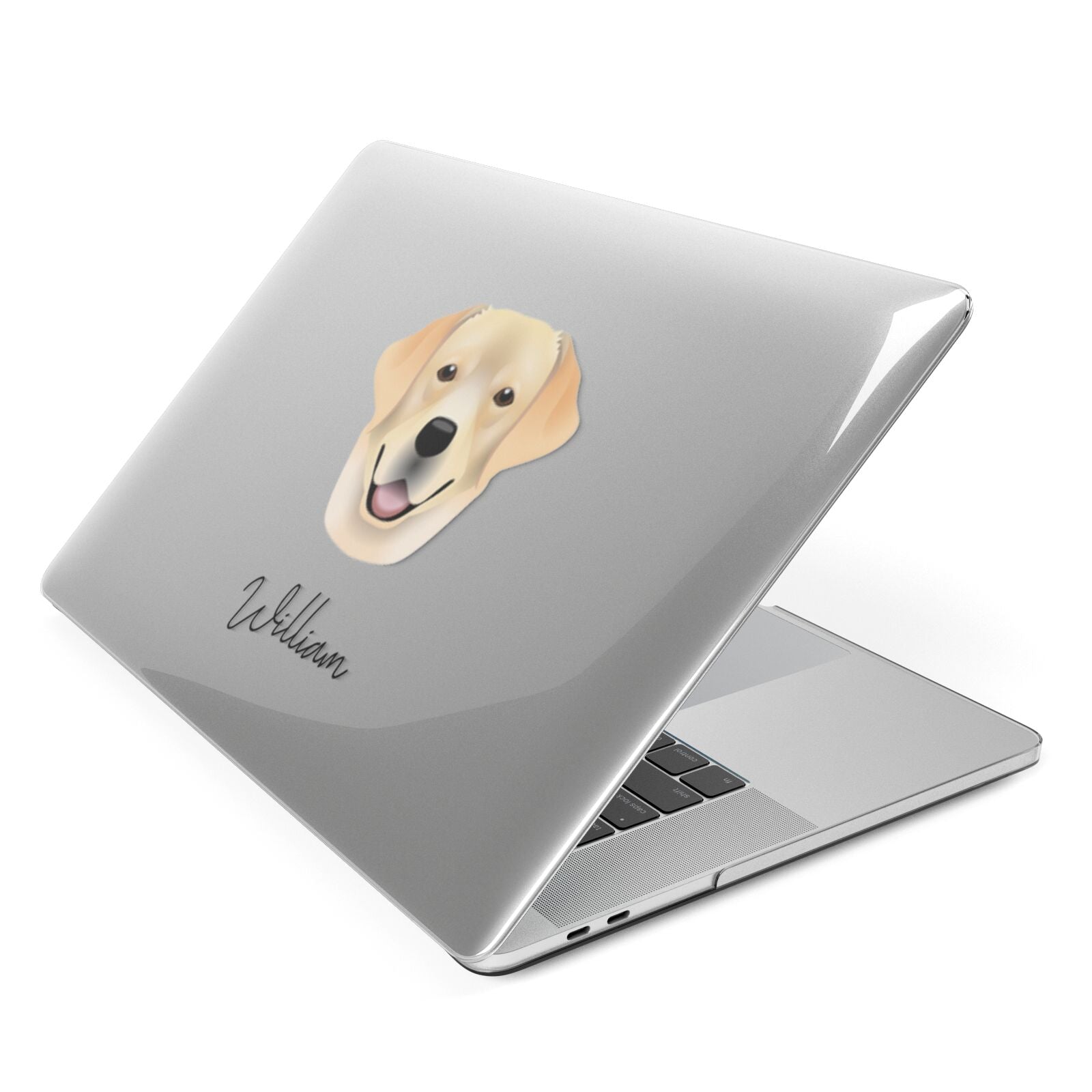 Golden Labrador Personalised Apple MacBook Case Side View