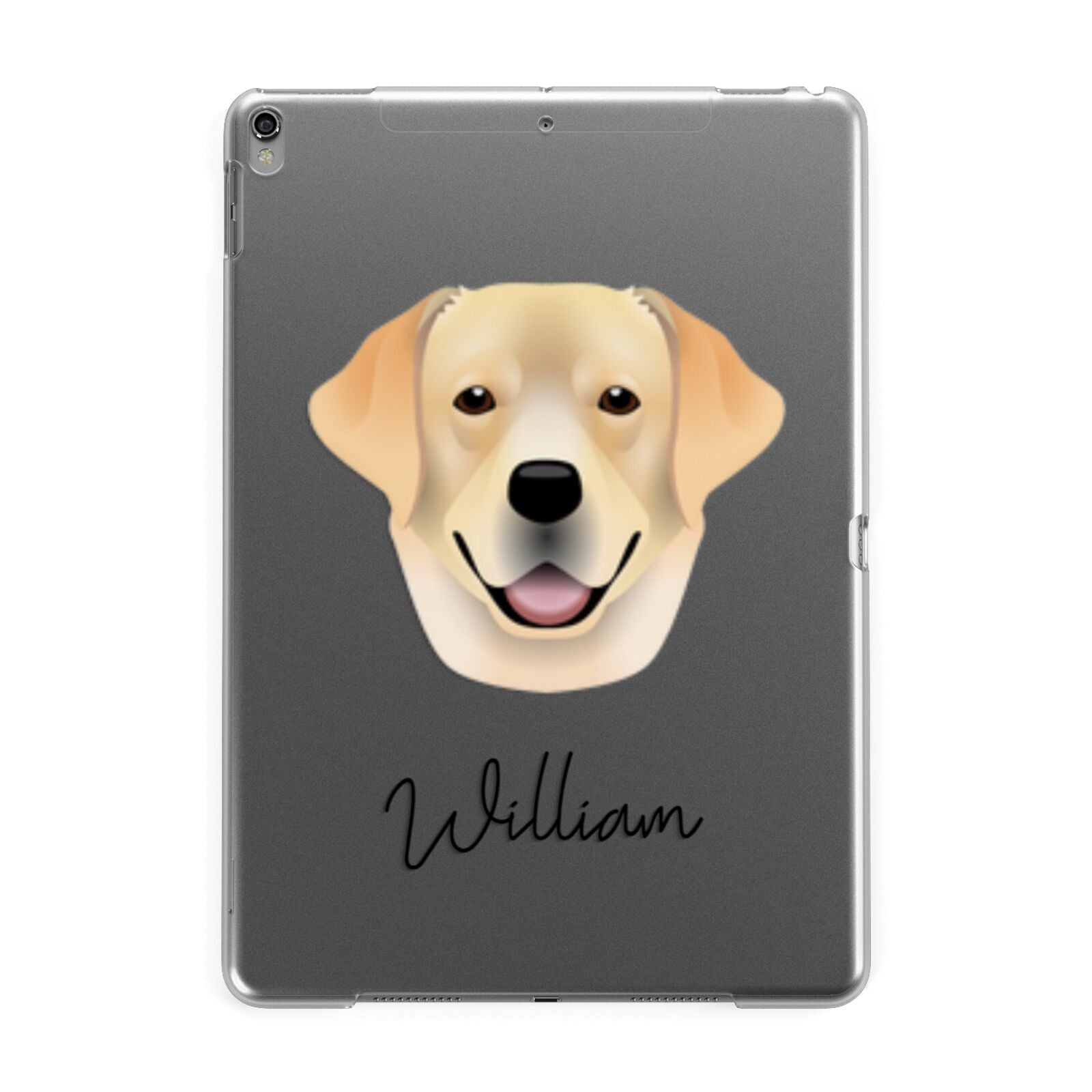 Golden Labrador Personalised Apple iPad Grey Case